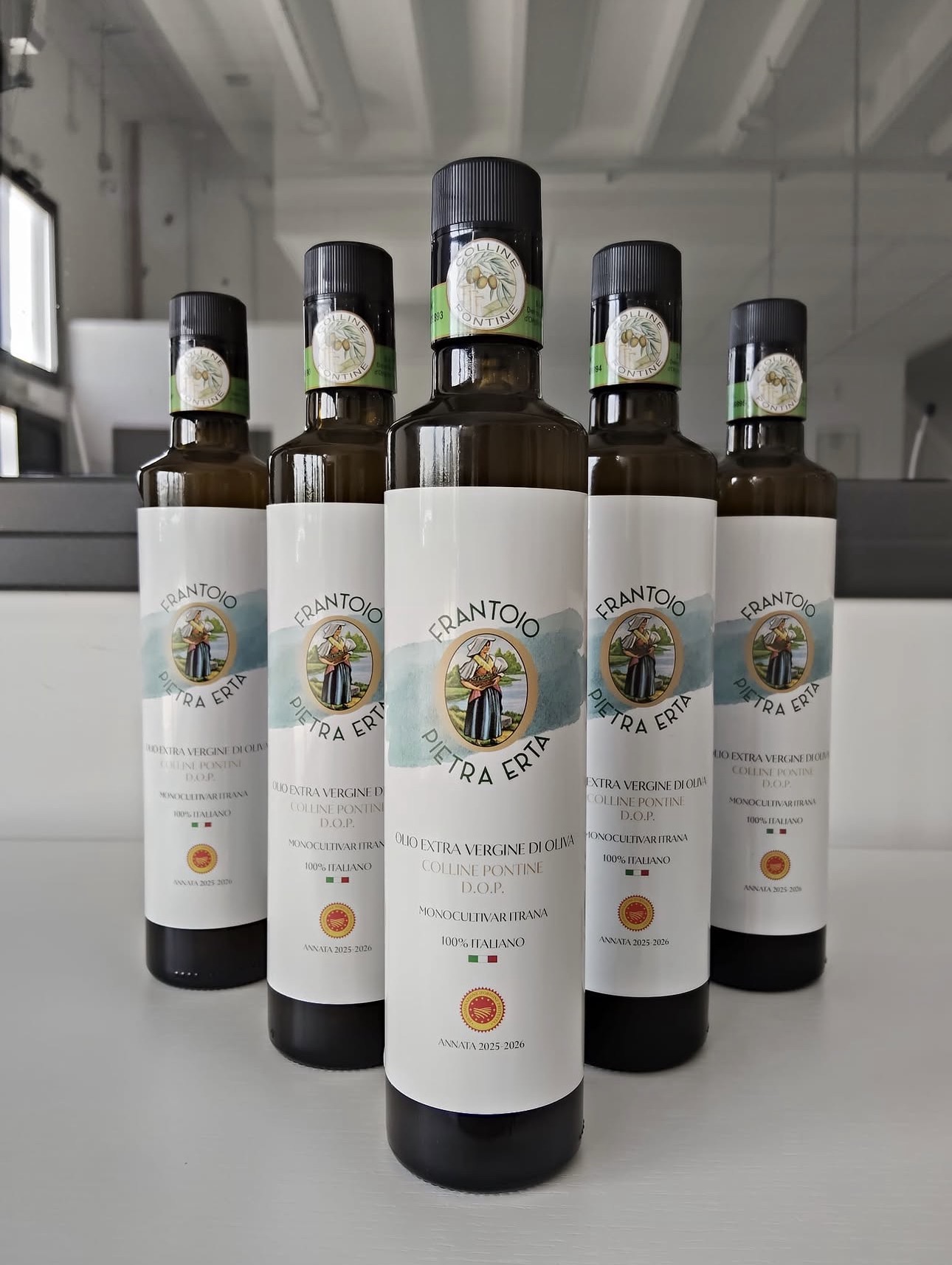 Pietra Erta — collection of extra virgin olive oil bottles